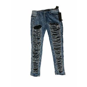 Thrill Women's Destroyed Medium Wash Jeans Sz 11
